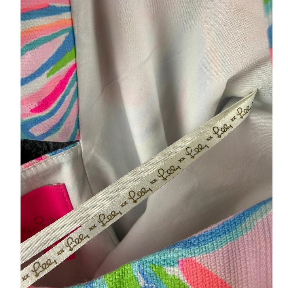 Lilly Pulitzer Tropical Punch Shelli Stretch Dress Floral Cotton Adj Strap Sz 8 - Picture 12 of 15